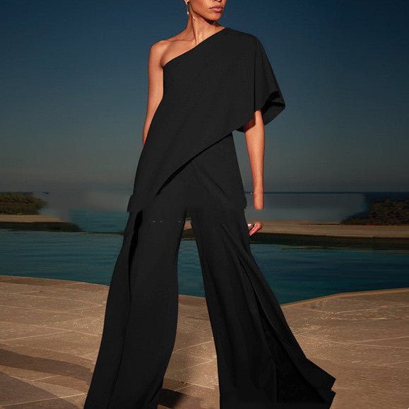 Women's New European And American Slanted Shoulder Dresses