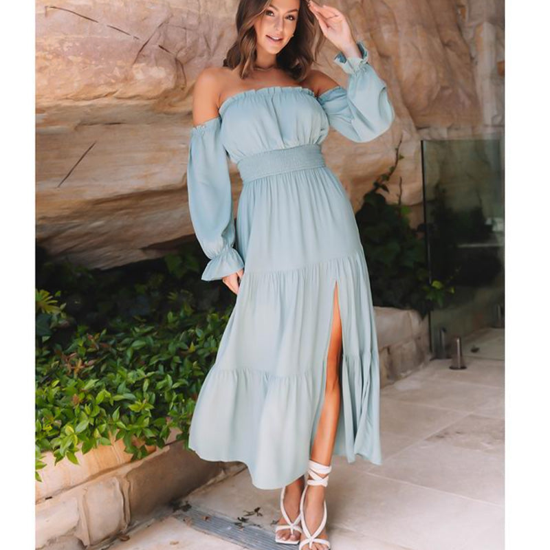 Women’s Off-Shoulder Smocked Maxi Dress 